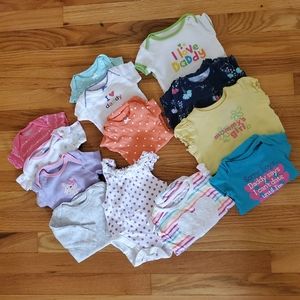 Lot of Newborn Baby Girl Onsies